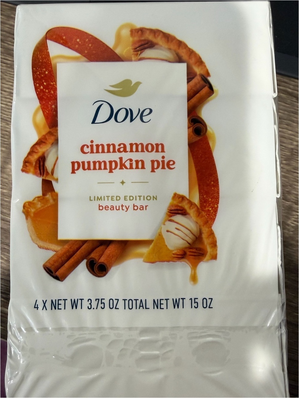 Dove Cinnamon Pumpkin Pie Soap Bar 4-pack NEW